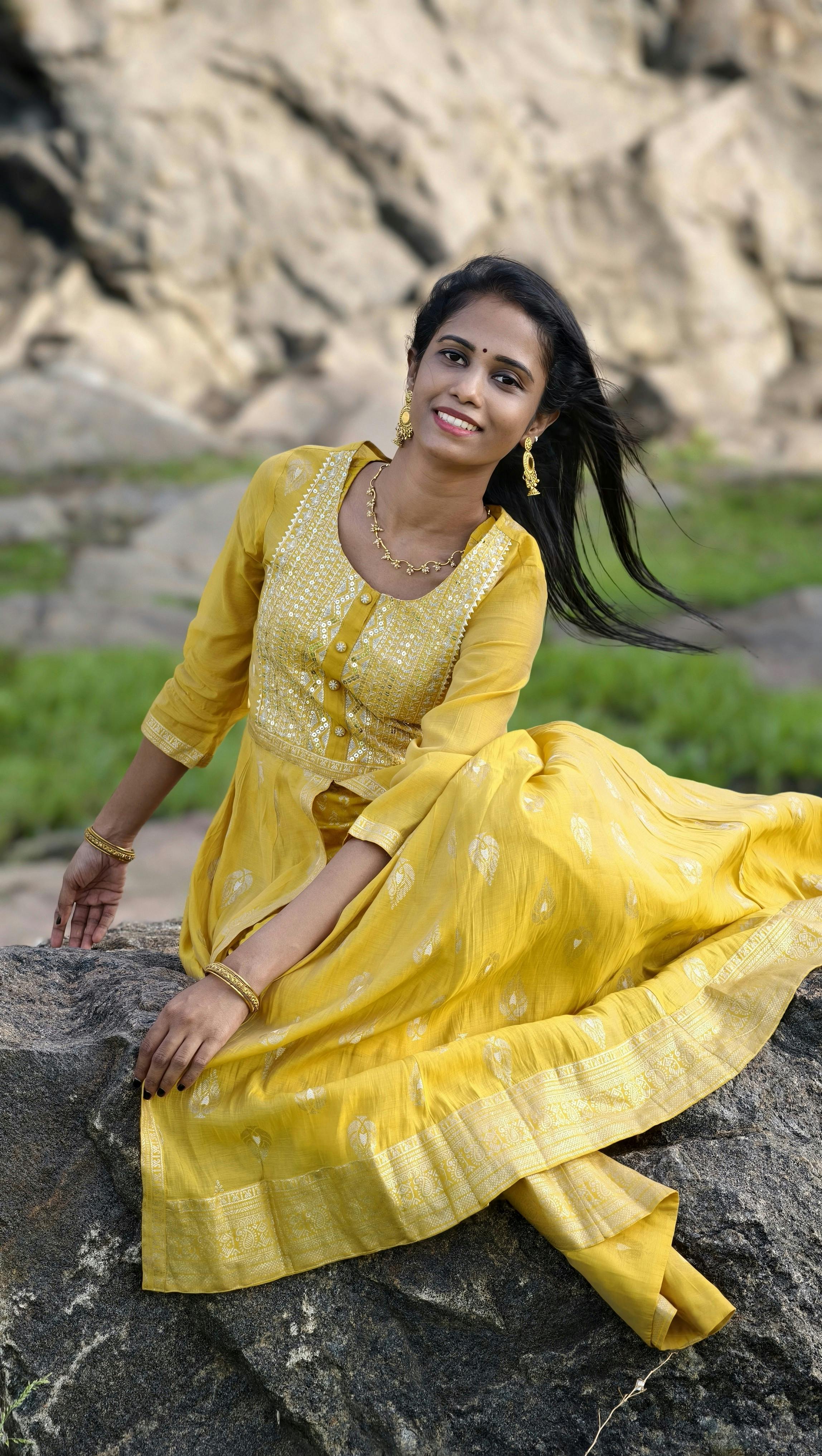 Yellow Festive Anarkali